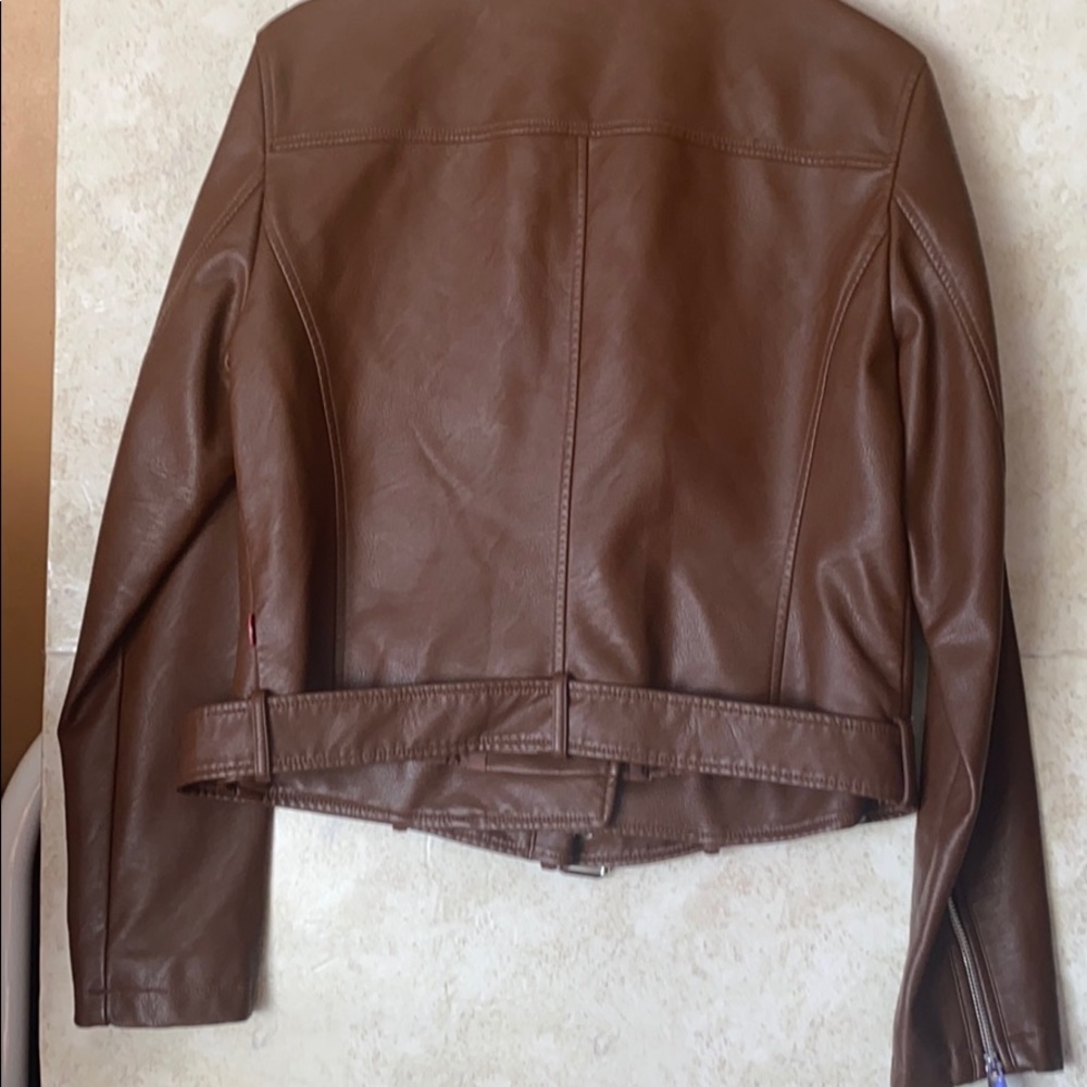 LEVI'S WOMEN'S FAUX - LEATHER MOTO JACKET Size "L" - Picture 13 of 13